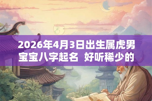 2026年4月3日出生属虎男宝宝八字起名  好听稀少的男宝宝名字