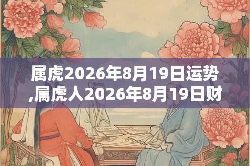 属虎2026年8月19日运势,属虎人2026年8月19日财运,生肖虎2026年8月19日运势