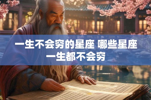 一生不会穷的星座 哪些星座一生都不会穷