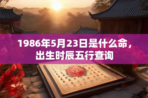 1986年5月23日是什么命，出生时辰五行查询