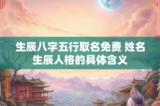 生辰八字五行取名免费 姓名生辰人格的具体含义 生辰八字五行取名免费 姓名生辰人格的具体含义