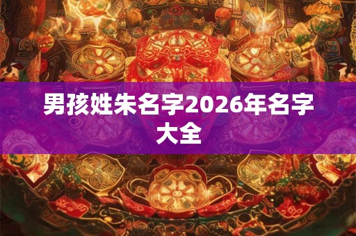 男孩姓朱名字2026年名字大全