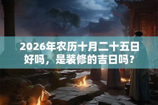 2026年农历十月二十五日好吗，是装修的吉日吗？