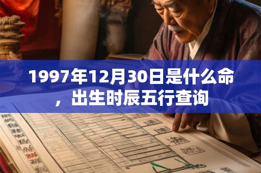 1997年12月30日是什么命，出生时辰五行查询