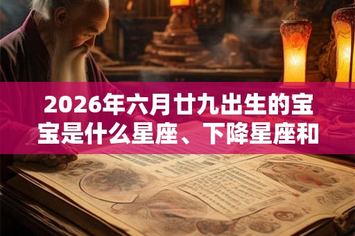 2026年六月廿九出生的宝宝是什么星座、下降星座和上升星座