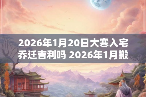 2026年1月20日大寒入宅乔迁吉利吗 2026年1月搬家吉日