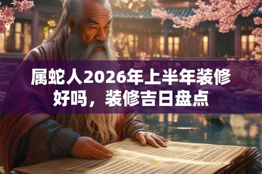 属蛇人2026年上半年装修好吗,装修吉日盘点 属蛇人2026年上半年装修好吗,装修吉日盘点