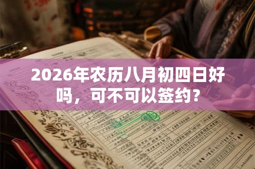 2026年农历八月初四日好吗，可不可以签约？