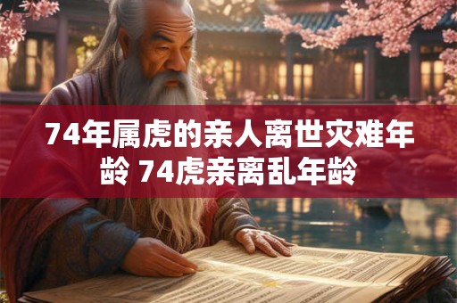 74年属虎的亲人离世灾难年龄 74虎亲离乱年龄 74年属虎的亲人离世灾难年龄 74虎亲离乱年龄