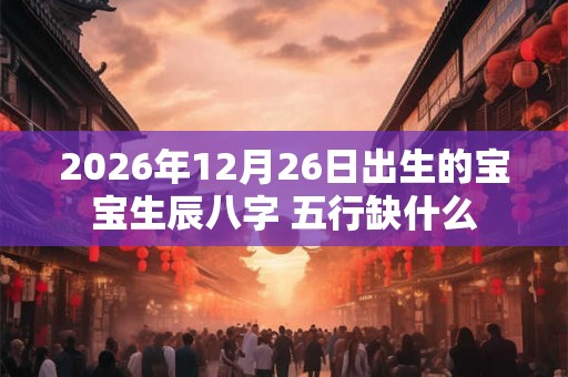 2026年12月26日出生的宝宝生辰八字 五行缺什么