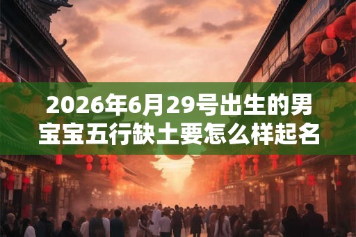 2026年6月29号出生的男宝宝五行缺土要怎么样起名字 2026年6月29号出生的男宝宝五行缺土要怎么样起名字