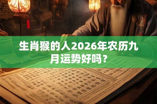 生肖猴的人2026年农历九月运势好吗？