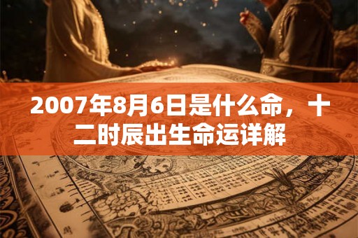 2007年8月6日是什么命，十二时辰出生命运详解