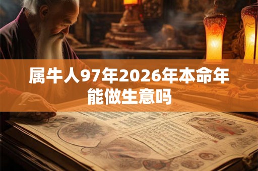 属牛人97年2026年本命年能做生意吗