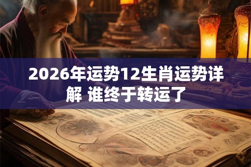 2026年运势12生肖运势详解 谁终于转运了