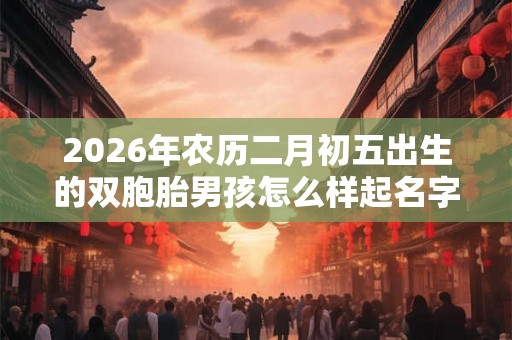 2026年农历二月初五出生的双胞胎男孩怎么样起名字