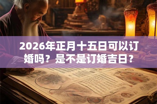 2026年正月十五日可以订婚吗？是不是订婚吉日？