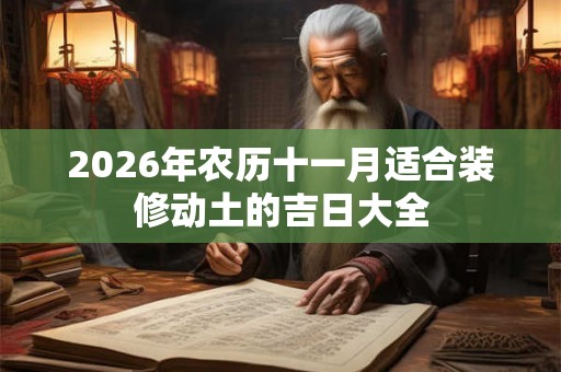 2026年农历十一月适合装修动土的吉日大全