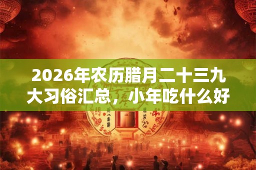 2026年农历腊月二十三九大习俗汇总,小年吃什么好? 2026年农历腊月二十三九大习俗汇总,小年吃什么好?