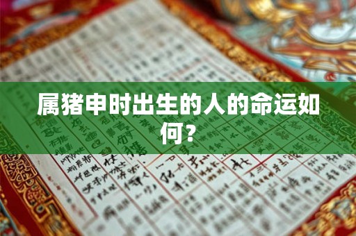 属猪申时出生的人的命运如何？