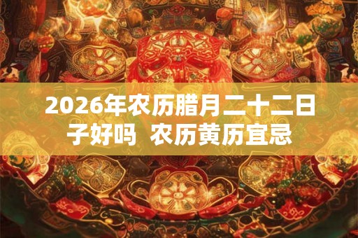 2026年农历腊月二十二日子好吗  农历黄历宜忌