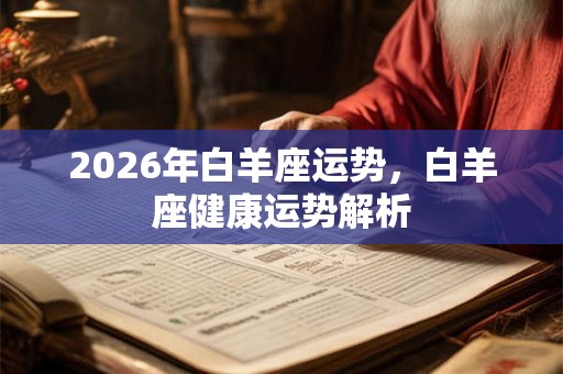 2026年白羊座运势，白羊座健康运势解析