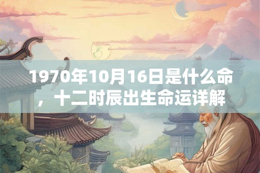 1970年10月16日是什么命，十二时辰出生命运详解