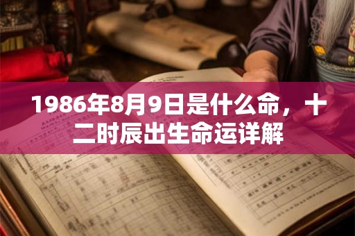 1986年8月9日是什么命，十二时辰出生命运详解