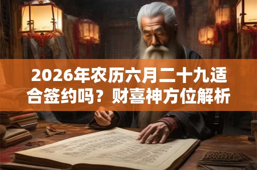 2026年农历六月二十九适合签约吗？财喜神方位解析！