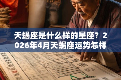 天蝎座是什么样的星座？2026年4月天蝎座运势怎样？