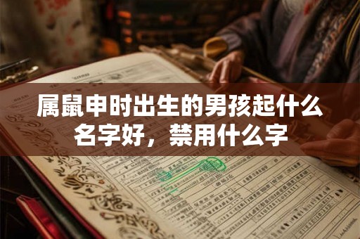 属鼠申时出生的男孩起什么名字好，禁用什么字