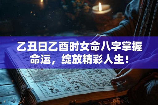 乙丑日乙酉时女命八字掌握命运，绽放精彩人生！