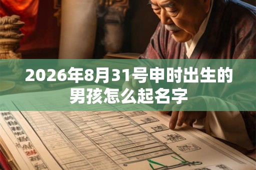 2026年8月31号申时出生的男孩怎么起名字
