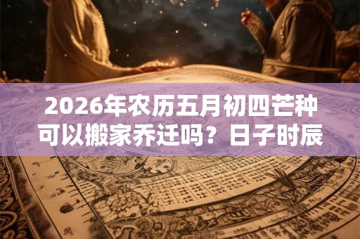 2026年农历五月初四芒种可以搬家乔迁吗？日子时辰吉凶？
