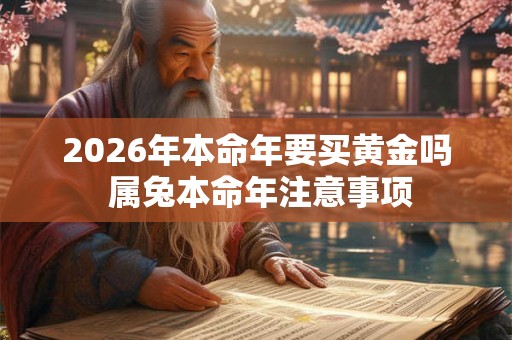 2026年本命年要买黄金吗 属兔本命年注意事项