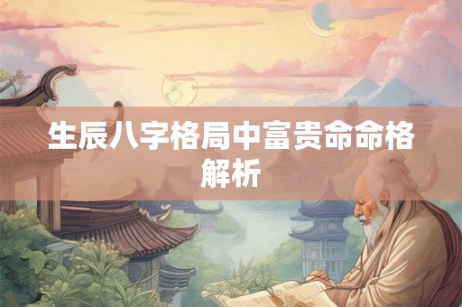 生辰八字格局中富贵命命格解析