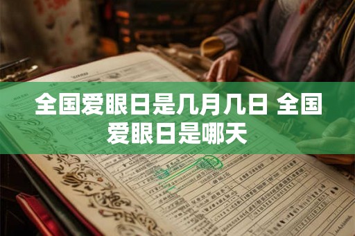 全国爱眼日是几月几日 全国爱眼日是哪天