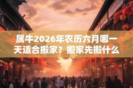 属牛2026年农历六月哪一天适合搬家？搬家先搬什么？