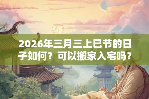 2026年三月三上巳节的日子如何？可以搬家入宅吗？