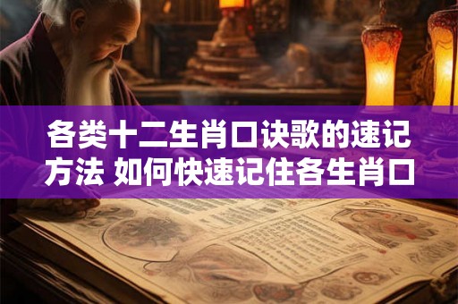 各类十二生肖口诀歌的速记方法 如何快速记住各生肖口诀歌