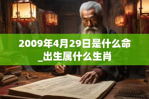 2009年4月29日是什么命_出生属什么生肖