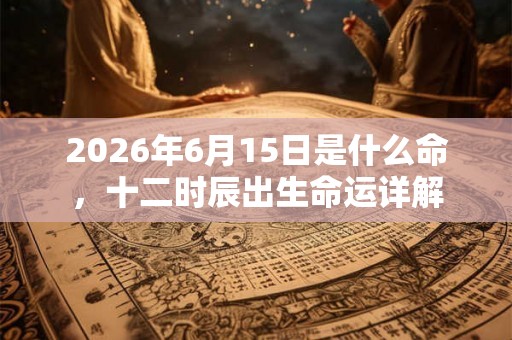 2026年6月15日是什么命，十二时辰出生命运详解