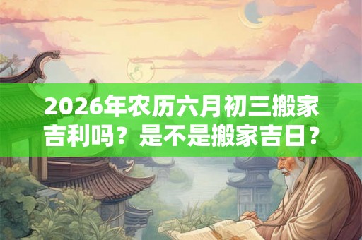 2026年农历六月初三搬家吉利吗？是不是搬家吉日？