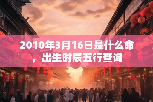 2010年3月16日是什么命，出生时辰五行查询