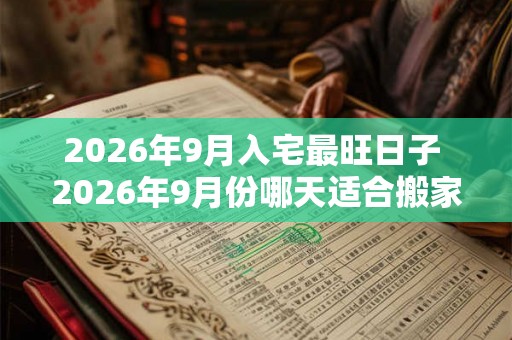 2026年9月入宅最旺日子 2026年9月份哪天适合搬家乔迁