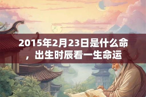 2015年2月23日是什么命，出生时辰看一生命运