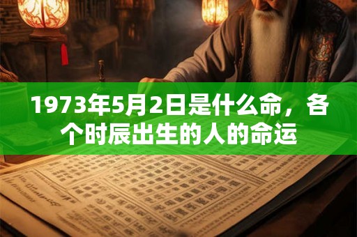 1973年5月2日是什么命，各个时辰出生的人的命运