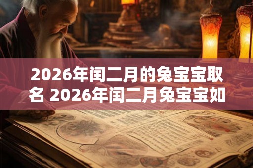 2026年闰二月的兔宝宝取名 2026年闰二月兔宝宝如何起名