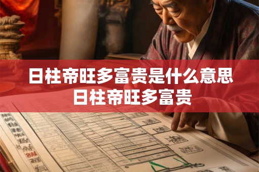 日柱帝旺多富贵是什么意思 日柱帝旺多富贵