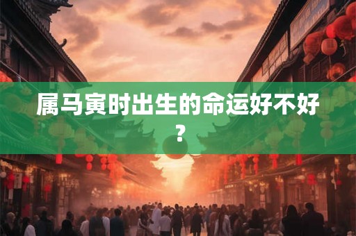 属马寅时出生的命运好不好？